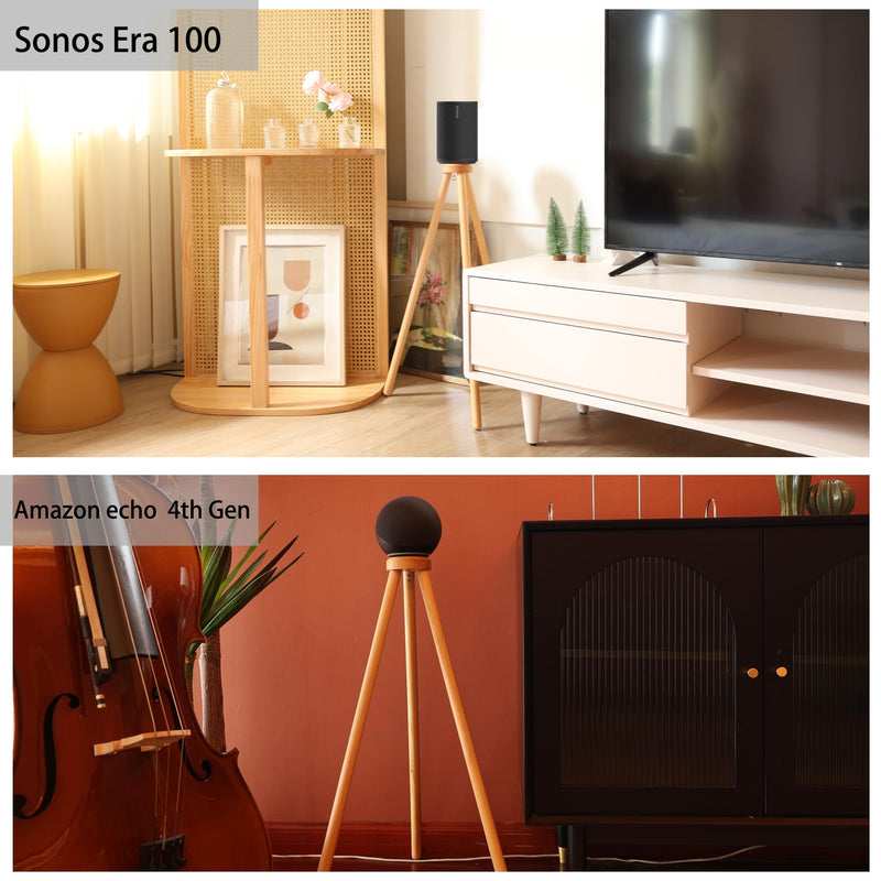 Compatible for sonos era100 and Echo 4th Gen Smart Speaker Wood Stand sonos era100&echo 4th Gen