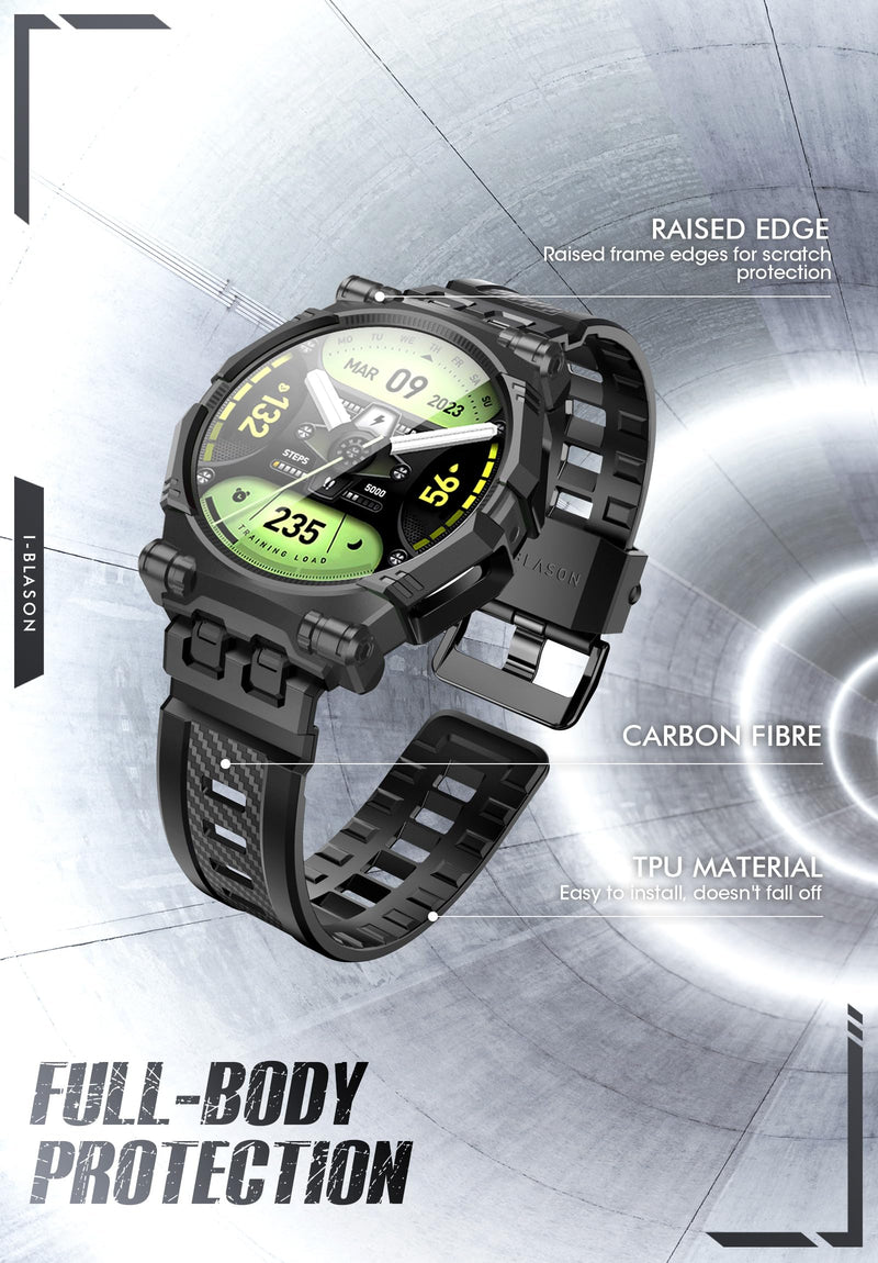 i-Blason Bundle of Samsung Galaxy Watch 6/5/4 Band [44mm] & Galaxy S23 Ultra Case (Black)