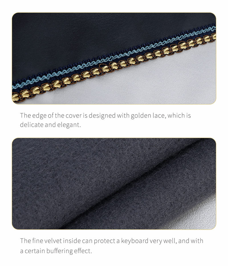 Piano Keyboard Dust Cover with Music Stand Opening of Zipper Design, Dust Proof Cover Compatible for Yamaha P225 P223 P145 P143 88 Keys Digital Piano Keyboards Electronic Keyboards L 52.36 * W 10.87" Black
