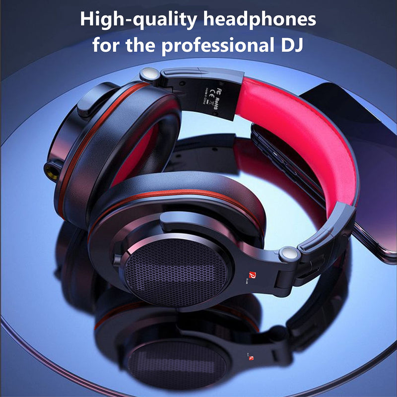 [AUSTRALIA] - Prosonic DJ2G Over Ear Headphone, Wired Bass Headset with 40mm Driver, Foldable Lightweight Headphones with Shareport and Mic for Recording Monitoring Mixing Podcast Guitar PC TV (Black Grey) Black Grey 
