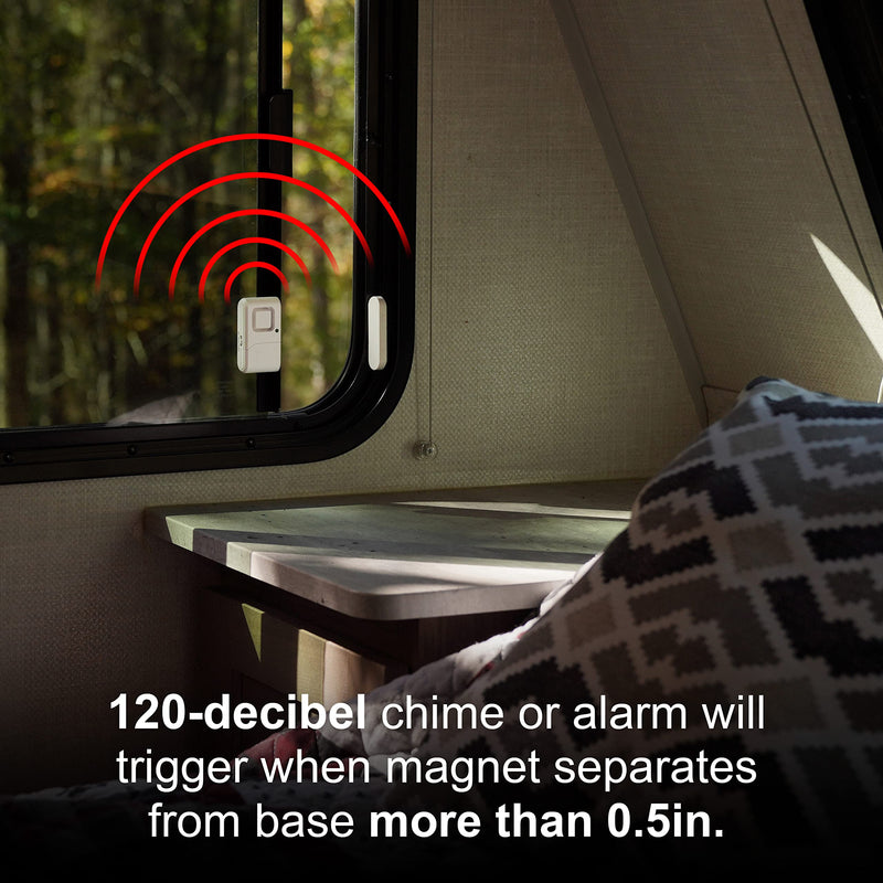 GE Personal Security Window and Door Alarm, 5 Pack, DIY Protection, Burglar Alert, Wireless Chime/Alarm, Easy Installation, Home Security, Ideal for Home, Garage, Apartment and More,White, 45987 White