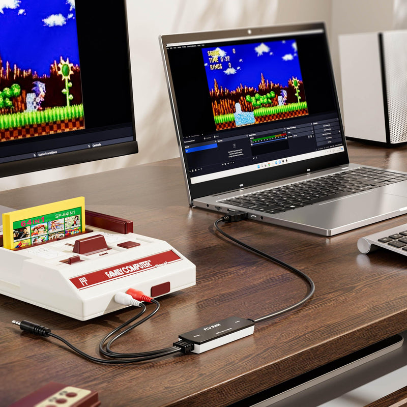 [AUSTRALIA] - USB 2.0 Audio Grabber with USB-C Adapter – Analog to Digital Converter, Dual RCA/3.5mm Inputs, Vinyl/Cassette to MP3 USB Capture Card for PC/Mac/Linux 