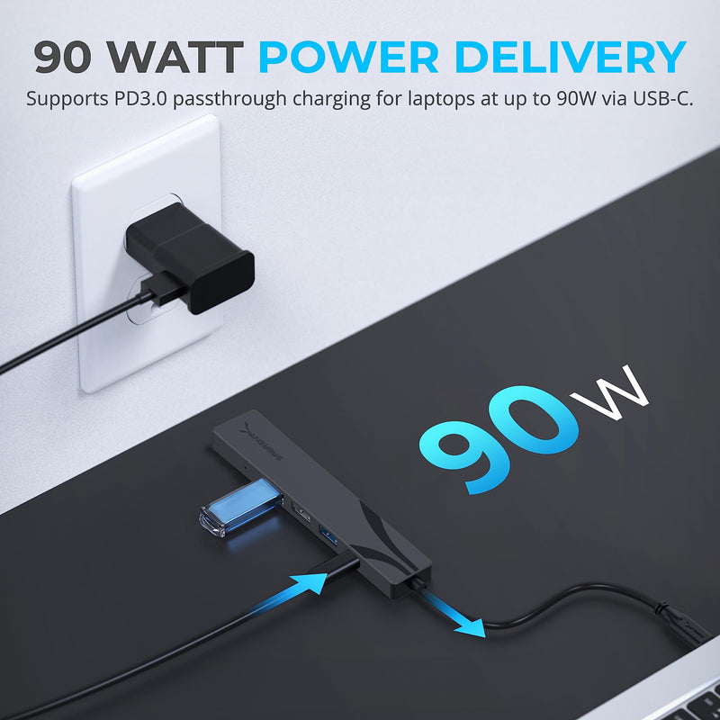 SABRENT USB C NVMe M.2 SSD Enclosure with Multi-Port USB-C Hub (Power Delivery, HDMI, 4K)