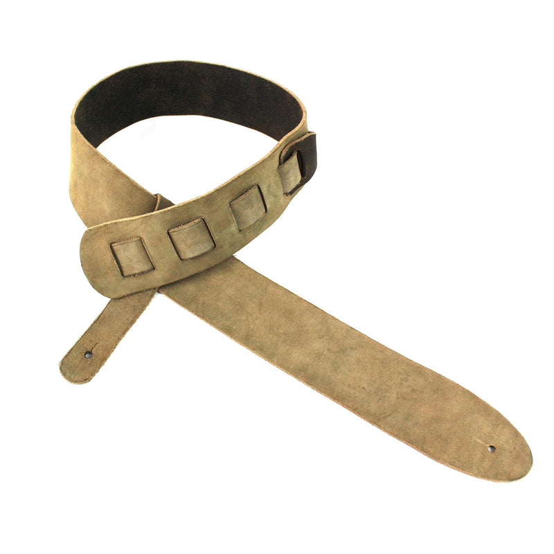 [AUSTRALIA] - Walker And Williams STR-09 Distressed "Weathered" Black Olive Top Grain Premium Italian Leather Guitar Strap For Acoustic, Electric, And Bass Guitars 