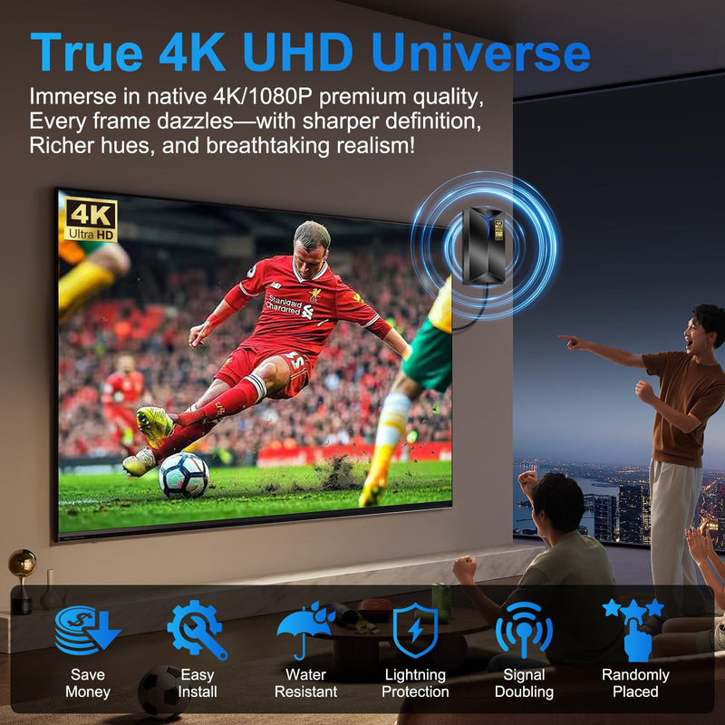 2026 Premium TV Antenna Indoor Outdoor – 3500+ Miles Long Range for Local Channels, Built-in Amplified Signal Booster, Supports 8K/4K/1080P HD, Easy Setup with 26ft Coax Cable for Smart TV