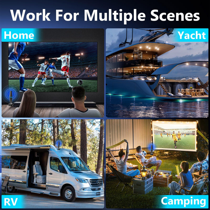 TV Antenna for Smart TV Indoor, TV Antenna for Local Channels | 360° omnidirectional long-range reception, plug-and-play with 10ft coax cable, supports all TVs for clear 4K 1080p US-BV15601