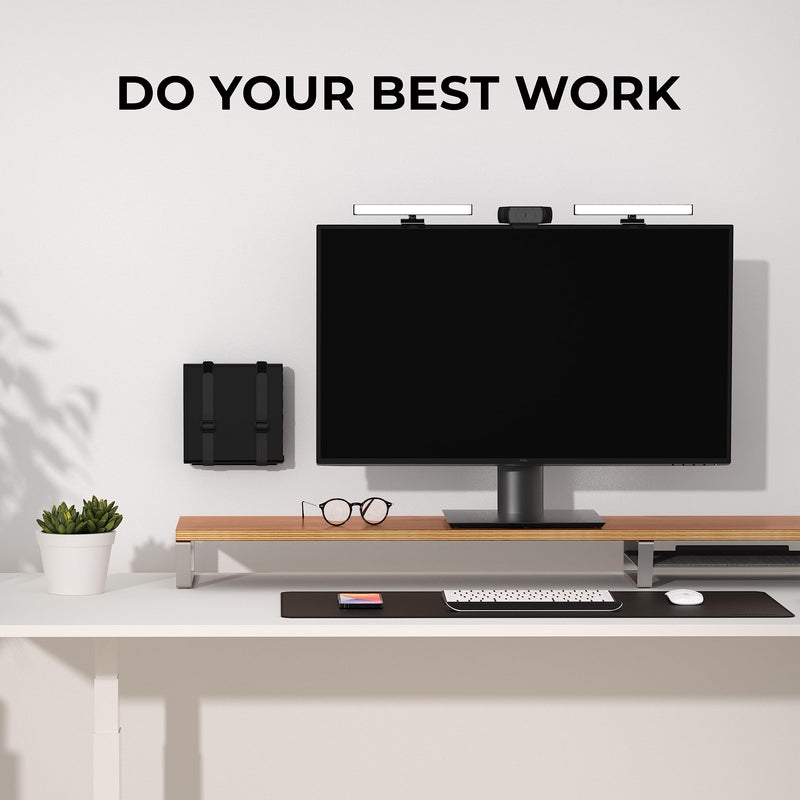 HumanCentric Universal Wall & VESA Mount, Adjustable Strap | For Small computers, UPS Units, Cable Boxes, Modems & Other Electronic Devices, Mounts on Wall or Back of Computer Monitor