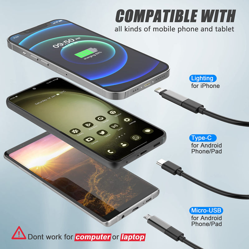 1920P Endoscope Snake Inspection Camera, Lightswim Type C Borescope, Scope Camera with 8 LED Lights for Android and iOS Smartphone, iPhone, iPad, Samsung (16.5 FT/5M) TENG-W400-ONE