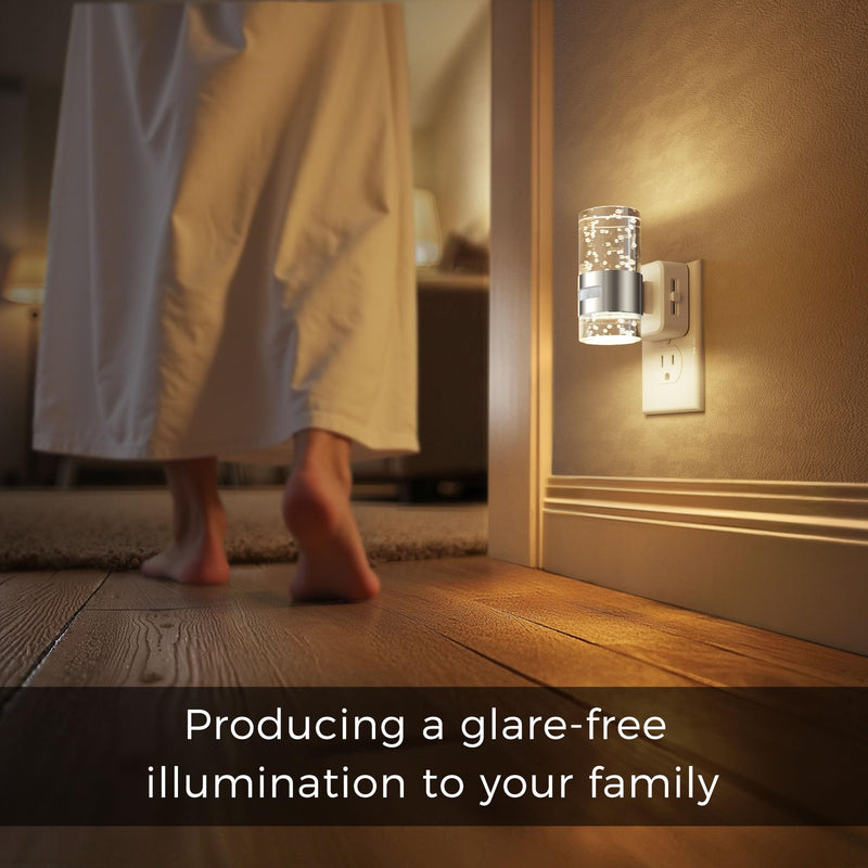 [AUSTRALIA] - L LOHAS LED Motion Sensor Night Light,Dimmable Night Lights Plug into Wall, 2 Pack 3000K Night-Lights with 0-100 LM Adjustable, Acrylic Bubble Plug in Nightlight for Bathroom Hallway Nursery Sliver-motion sensor 