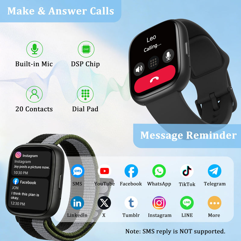 Smart Watch for Women Men, 2026 Upgrade Smartwatch [2 Bands, 44mm case], 1.83" Fitness Tracker Watch Alexa Built-in, Make/Answer Call, HR Sleep Stress Monitor, IP68 Waterproof Step Counter Watch