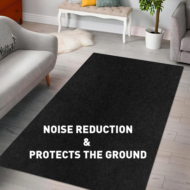 40" x 70" High Grade - Underfelt Carpet for RV, Boat, Truck, Speaker Box, Door Liner, Desk (Black) Black