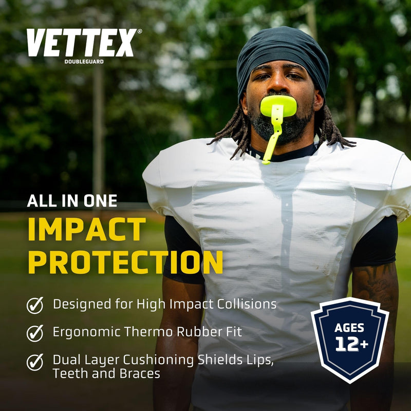 Vettex Double Mouth Guard with Lip Protection, Cardinal (AC25-CD) Mouthguard