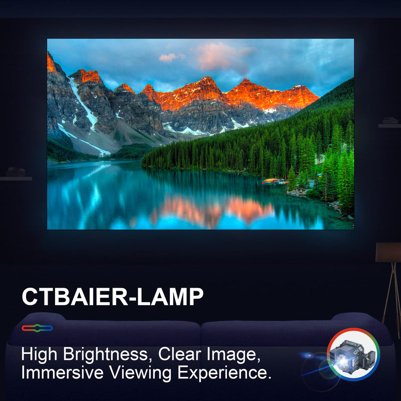 CTBAIER ELP42 for EPSON ELPLP42 powerLite Home Cinema EMP-X56 280 400 400W 822 822H 83 83C 83H 400WE 822P 83E 410W 410W 83HE 410WE EX9 83+ V13H010L42 Replacement Projector Lamp Bulb