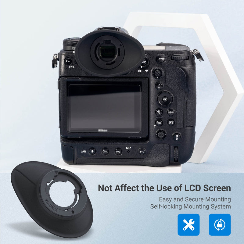 [Updated Version] Z9 Z8 Eye Cup Eyepiece, Camera Viewfinder Eyecup for Nikon Z8 Z9, Soft Silicone 360 Rotating Extension Oval Design, Replace Nikon DK-33 Eye Cup Replace DK-33 Eyecup