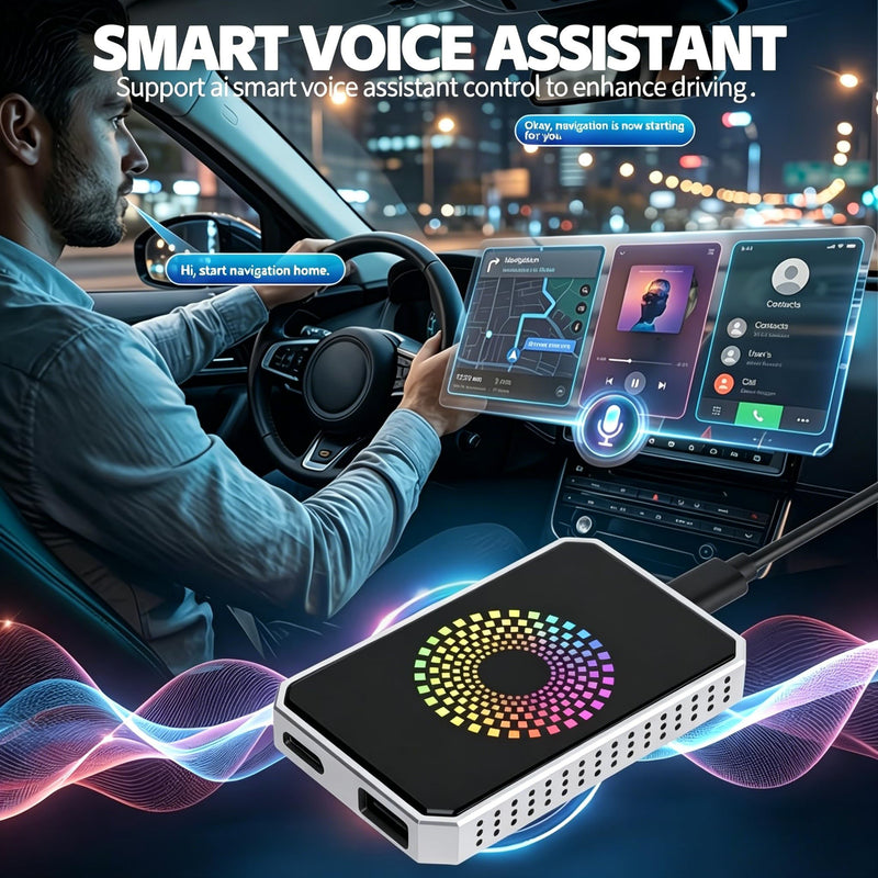 3-in-1 Wireless CarPlay & Android Auto Adapter Magic Video Box Stream for Netflix YouTube TikTok with USB Drive Plug Play for Wired CarPlay Android Auto Cars