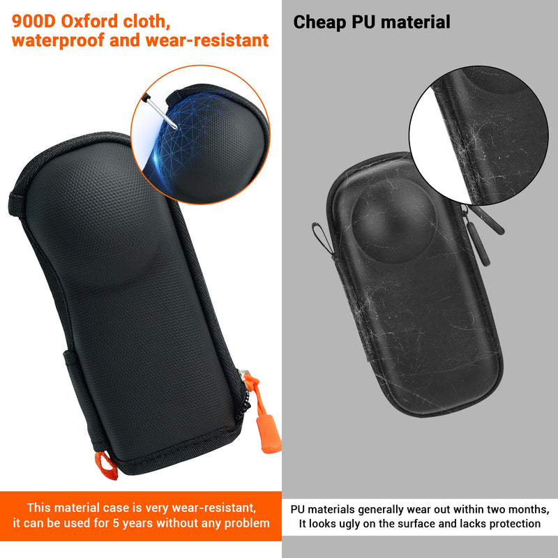 [AUSTRALIA] - CYNOVA Case for Insta360 X4/X5 (for Original Lens Cap), Insta X5 Carrying Case with 2X Glass Screen Protector,Hard Shell Travel Protector Cover Compatible with Insta360 X5 Accessories Black 