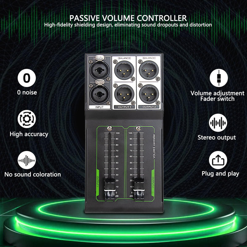 Professional Passive Volume Controller - Low Noise Audio Attenuator for Studio Recording, Live Sound Mixing | Compact Aluminum Alloy Design | Perfect for Sound Engineers & Studio Technicians