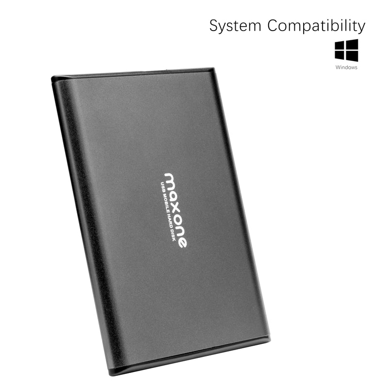 Maxone 500GB Ultra Slim Portable External Hard Drive HDD USB 3.0 Compatible with PC, Laptop, Charcoal Grey | with PC, Laptop, Charcoal Grey