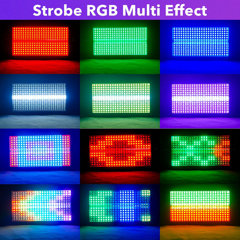 LED Stage Strobe Light, 8 Partition RGB 3-in-1 DMX512 Sound Activated Control Wall Wash Effects Lighting for dj Bar Disco Party Events Wedding Church