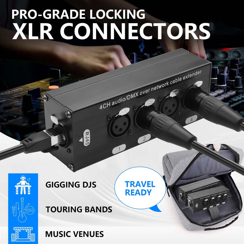 GINTOOYUN XLR to Ethernet Extender Female to RJ45