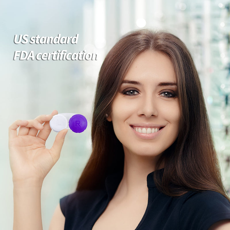 Cases for Contact Lens, Travel Daily Use 3 Pack Navy Blue