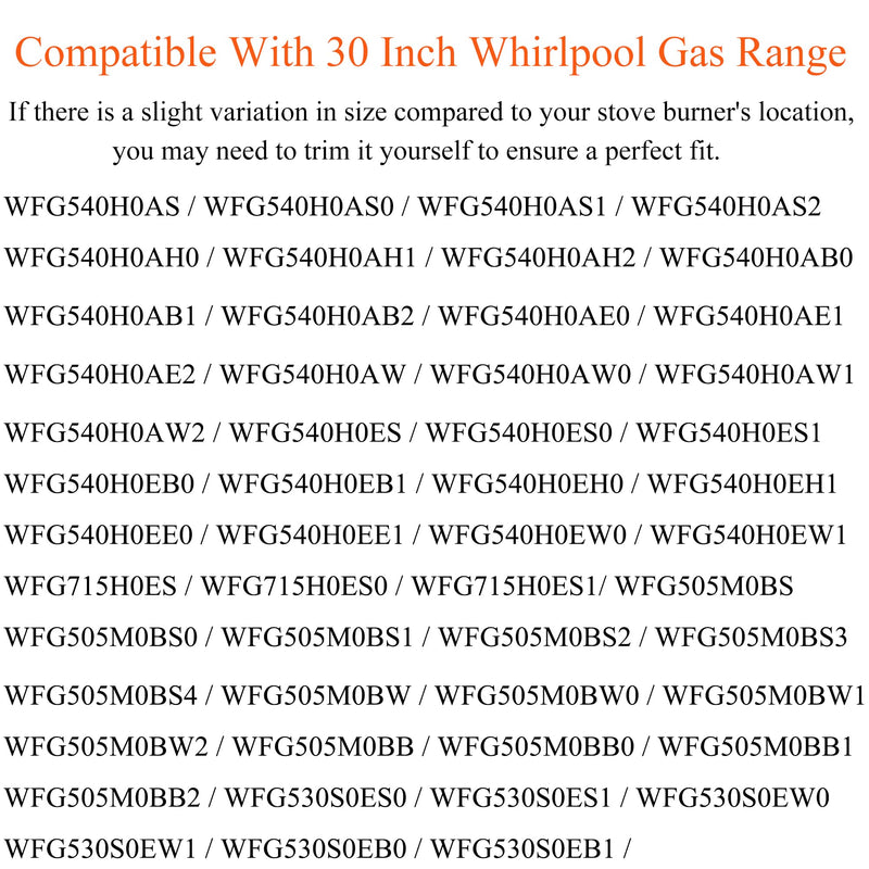 [AUSTRALIA] - Stove Top Protector for Whirlpool Gas Stove Protectors 5 Burners, Fit Model WFG540H0ES/0/1 WFG540H0EB0/1 WFG540H0EH0/1 WFG540H0EE0/1 WFG540H0EW0/1, 0.5MM Reusable Splatter Guard Stove Top Liner 