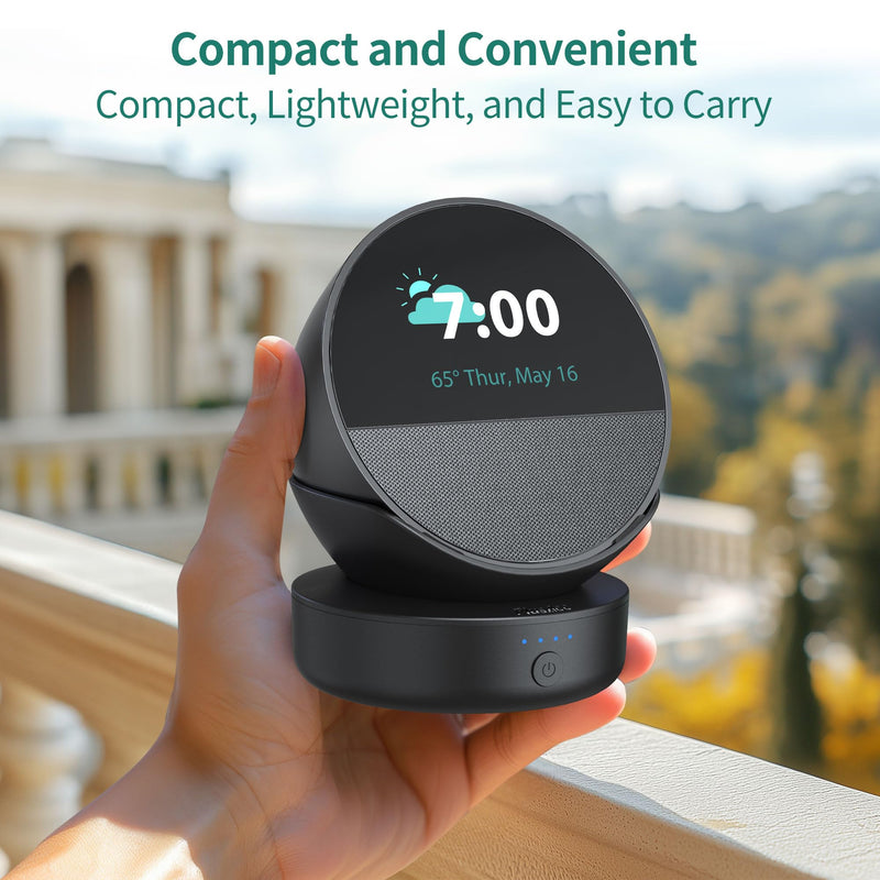 PlusAcc Battery Base for Spot - 5000mAh Portable Charger Stand with 8 Hours Sound Playback Playtime with USB-C Output Port, Charging Dock Accessories for iPhone and Spot (Not Include Spot)(Black) Black