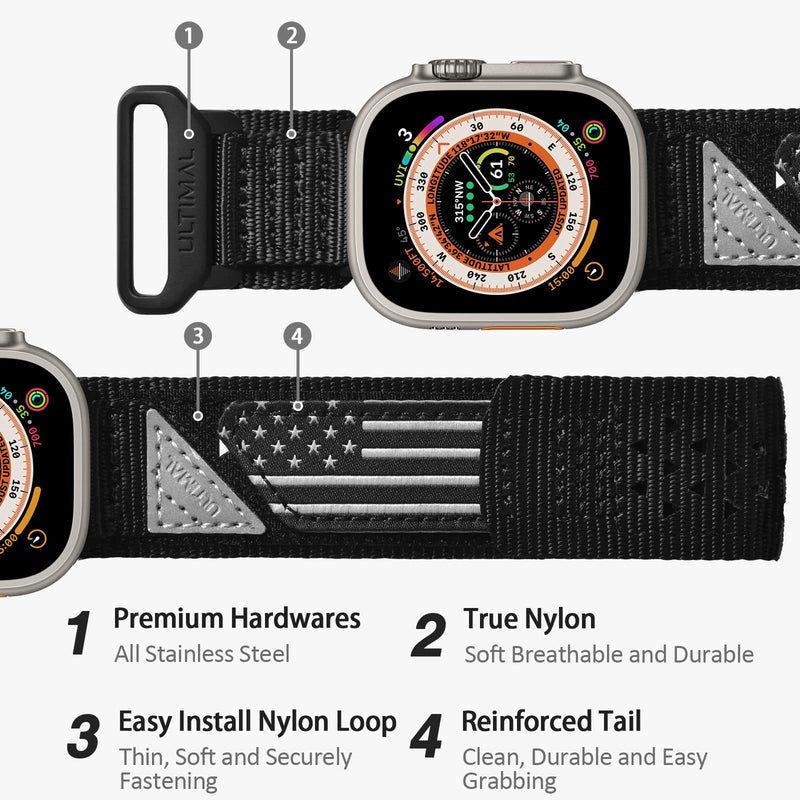 For Apple watch 44mm Band Bumper Case and Nylon Sport Band