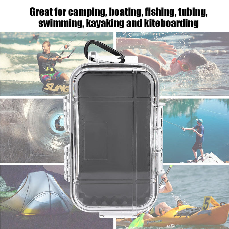 Waterproof Dry Box Protective Case, IP67 Water Resistant Portable Micro Case Watertight Storage Box for Phones, Knives, Wallets, Watches (Transparent, Small) (Pack of 2) Small (Pack of 2) Transparent