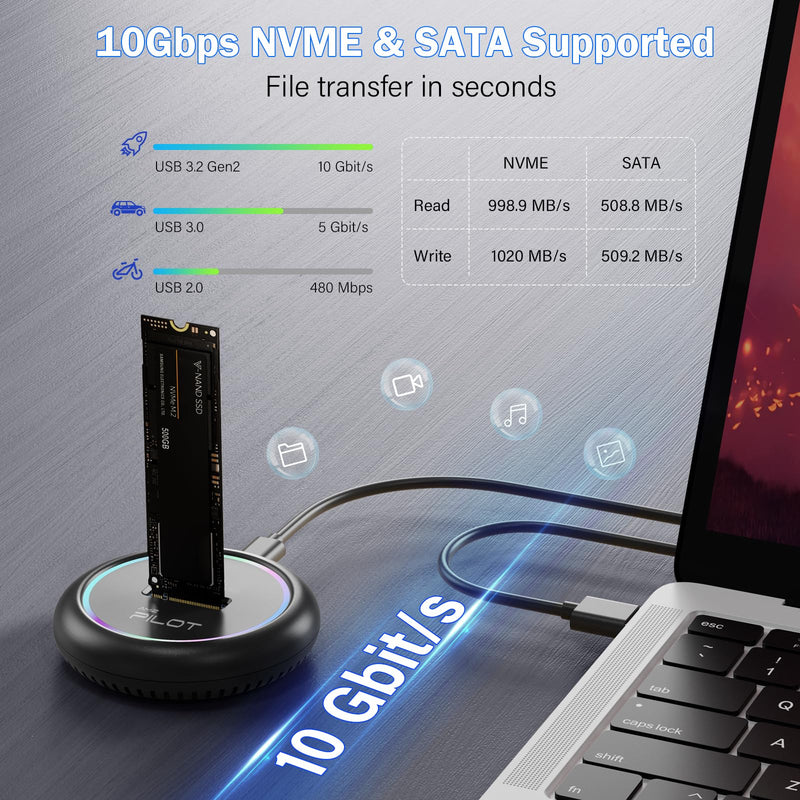 M.2 to USB C Dock + M.2 SSD Reader Adapter - SD03 Plastic + SD03C