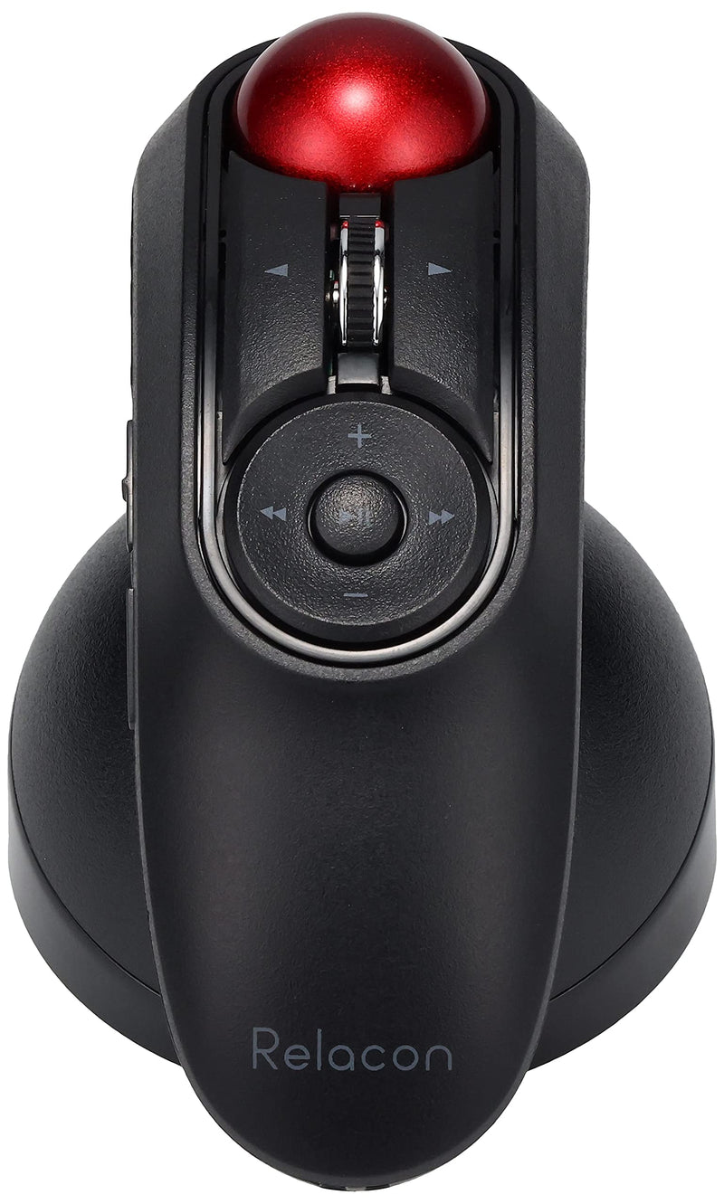 ELECOM 2.4GHz Wirelss Handheld Thumb Control Trackball Mouse, Ergonomic Design,10-Button Function with Smooth Tracking, Optical Gaming Sensor, Left Right Handed Mice, for Windows and Mac (M-RT1DRBK