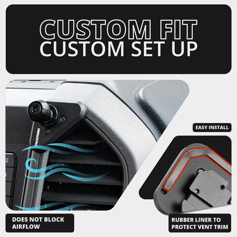 Tackform Link Vent Mount Universal Magnetic Phone Holder Compatible with 2015-2020 Ford F-150, 2017-2021 Super Duty, and 2018-2021 Expedition | Aluminum Base, Short Reach | NOT Compatible With MagSafe Standard-Magnetic
