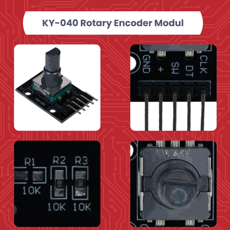 AZDelivery 5 x KY-040 Rotary Encoder, Rotary Encoder, Module Compatible with Arduino, Includes E-Book!