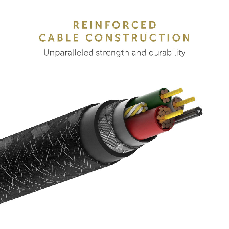 Native Union Belt Cable Universal - 6.5ft Ultra-Strong Reinforced [MFi Certified] Durable Charging Cable with 3-in-1 Adaptor for Lightning, USB-C and Micro-USB Devices (Black) Cosmos