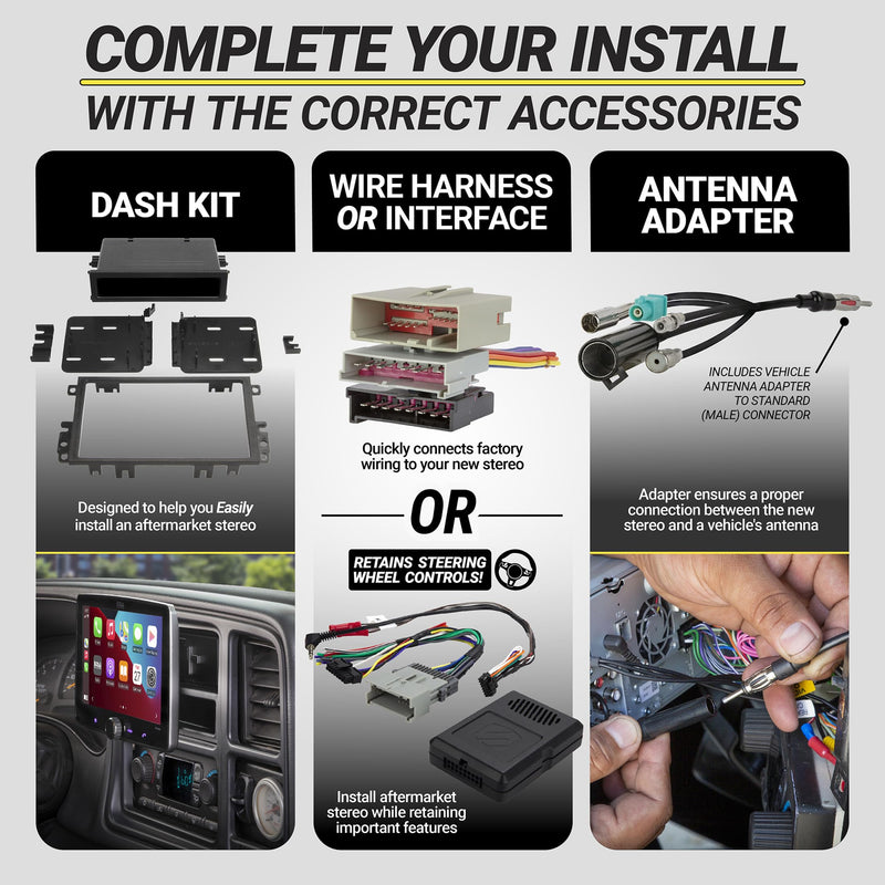 Scosche GM3K-WP Factory Stereo Replacement Interface Adapter, Compatible with Select 2006-24 GM Vehicles, Car Radio Wiring Harness, Retains Steering Wheel Controls & OEM Amplifier - See Fit Guide