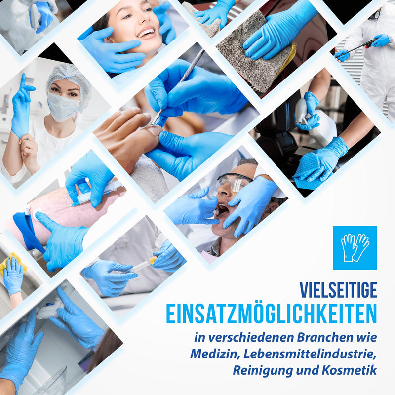 [AUSTRALIA] - IEA Medical Nitrile Gloves, L, Blue, Pack of 100, Disposable Gloves, Tear-Resistant, Examination Gloves, Latex-Free Gloves, Disposable Gloves 