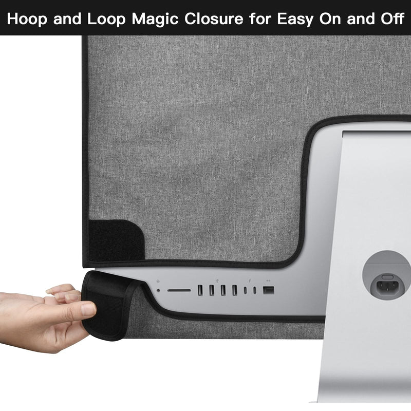 Monitor Dust Cover Compatible with 27 Inch iMac | Oxford Fabric Protective Cover, Dustproof, Compatible with iMac 27" All-in-One Desktop Computer, Gray, Snug Fit Design
