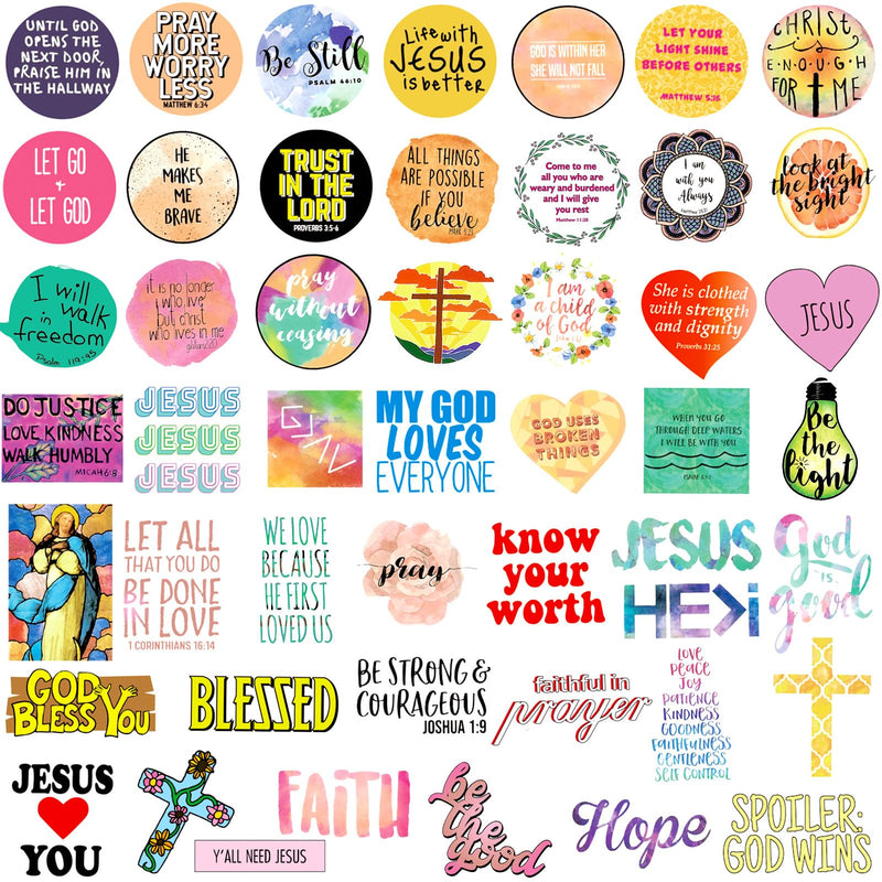 220Pcs Inspirational Christian Stickers, Bible Verse Faith Stickers, Religious Jesus Motivational Stickers for Christmas Water Bottles, Christian Easter Gifts for Kids Men and Women (220pcs) assorted style 220pcs