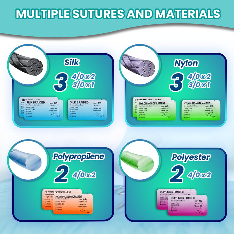 Suture Practice Kit for Medicine and Vet Students, Suture Kit for Suture Practice with Multilanguage Elearning, Suture Kit Practice Medical Student, Practice Suture Kit, Suturing Kit, Suture Kits