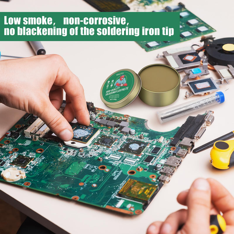 Solder Flux, Solder Paste, No Clean Solder Grease Flux with Solder with Flux, Soldering Paste Flux for Precision for Machines, Metal, Sheet Metal, Telephones, PC Cards, Components