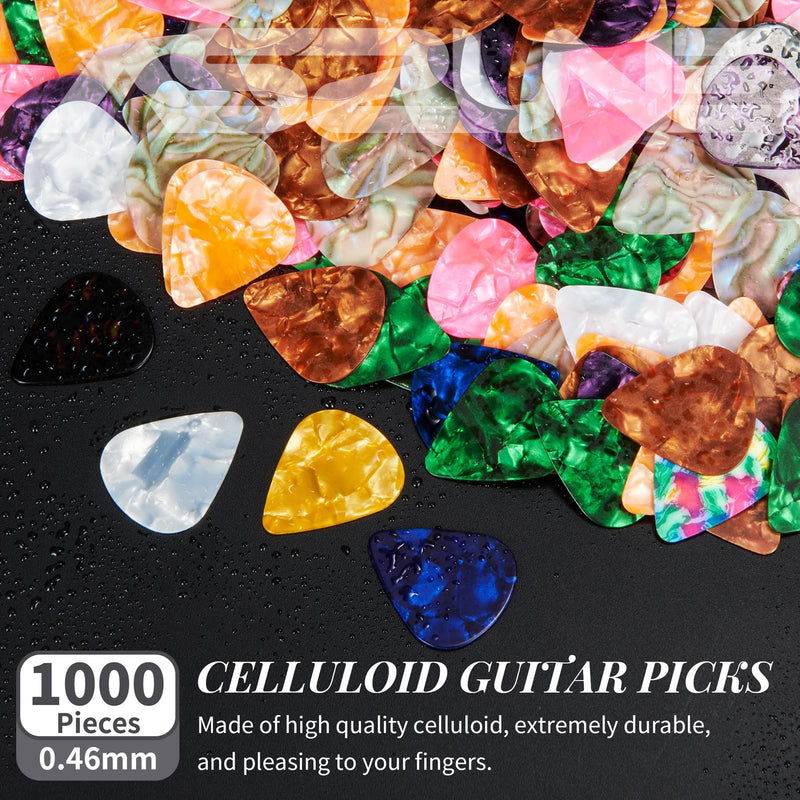 [AUSTRALIA] - Bulk Guitar Picks 1000Piece, Thin(0.46mm) Guitar Sampler Plectrums Celluloid Guitar Pick Acoustic Plectrum for Acoustic Guitar, Electric Guitar, Bass 0.46mm 1000Piece 