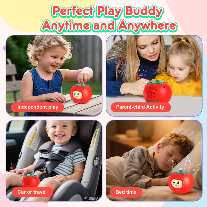[AUSTRALIA] - Kids Music Player with Face-Changing, Musical Toys for Toddlers 1-3-6，Educational Toys,Preloaded 200+ Stories/Rhymes, Screen-Free Audio Player, Travel Bluetooth Speaker, Gift for Boys Girls-Yellow Yellow 