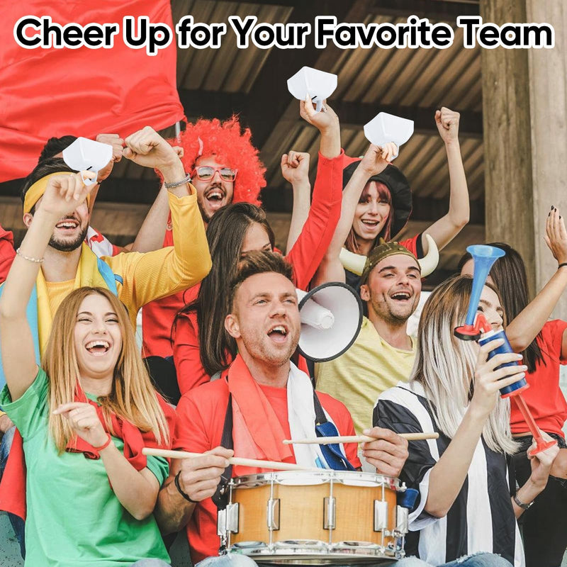 Cow Bells Noise Makers for Sporting Events: 12 Pcs Small White Cowbells with Handle Loud Bells Bulk - Metal Cheering Bell Hand Percussion for Football Games Graduation Weddings - White