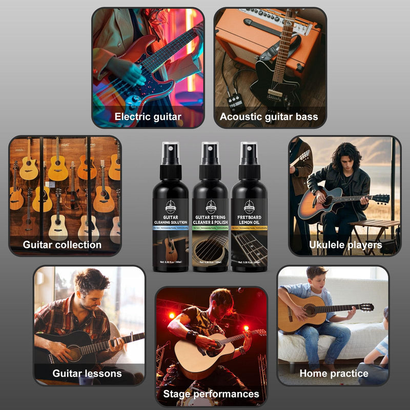 [AUSTRALIA] - Guitar Cleaning Kit, All-in-One Guitar Maintenance Kit for Guitar Cleaning and Maintenance, Ideal for Beginners and Professionals 