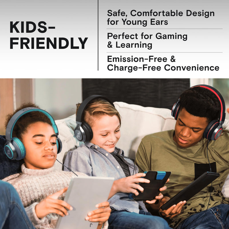 [AUSTRALIA] - Artix CL750 Wired Headphones with Mic & Volume Control — Noise Isolating Computer Headphones Wired, On-Ear Headphones with Wire, Plug In Headphones for Laptop, Corded Headphone Over Ear Aux Jack 3.5mm Turquoise 