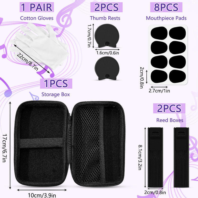 [AUSTRALIA] - 23 Pcs Clarinet Cleaning Kit Clarinet Accessories All in One Clarinet Cleaner Kit with Maintenance Kit Clarinet Swab Clarinet Reeds Cork Grease Thumb Rest for Clarinet Wind Instrument (Purple) Purple 