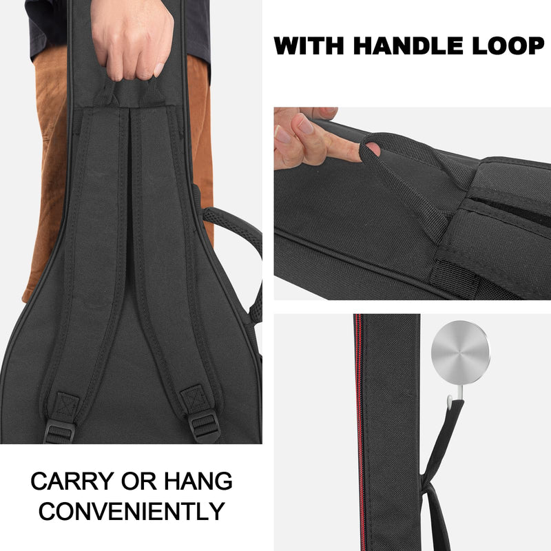 [AUSTRALIA] - MUZNOTE Bass Guitar Bag, Bass Guitar Bag Gig Bag Backpack Electric Bass Guitar Case Soft 0.38 inch Padding Lightweight with Pockets Waterproof (Black) 