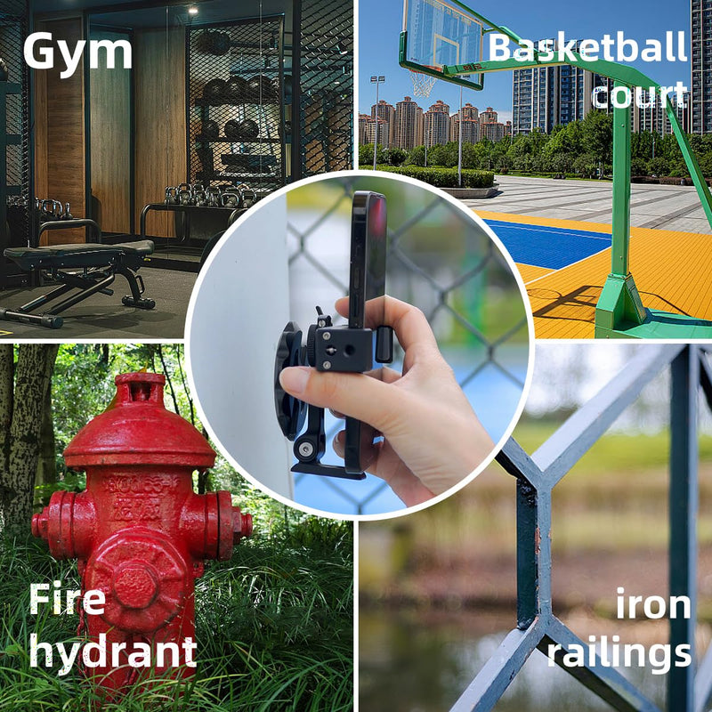 [AUSTRALIA] - Sunflower Shape Magnetic Phone Tripod Mount Adapter with 1/4-20 Thread, 2 Cold Shoe Compatible with iPhone 17 16 15 Pro Max 15 Plus 14 13 12, iPhone Video Recording Selfie Stick Ring Light, Black 