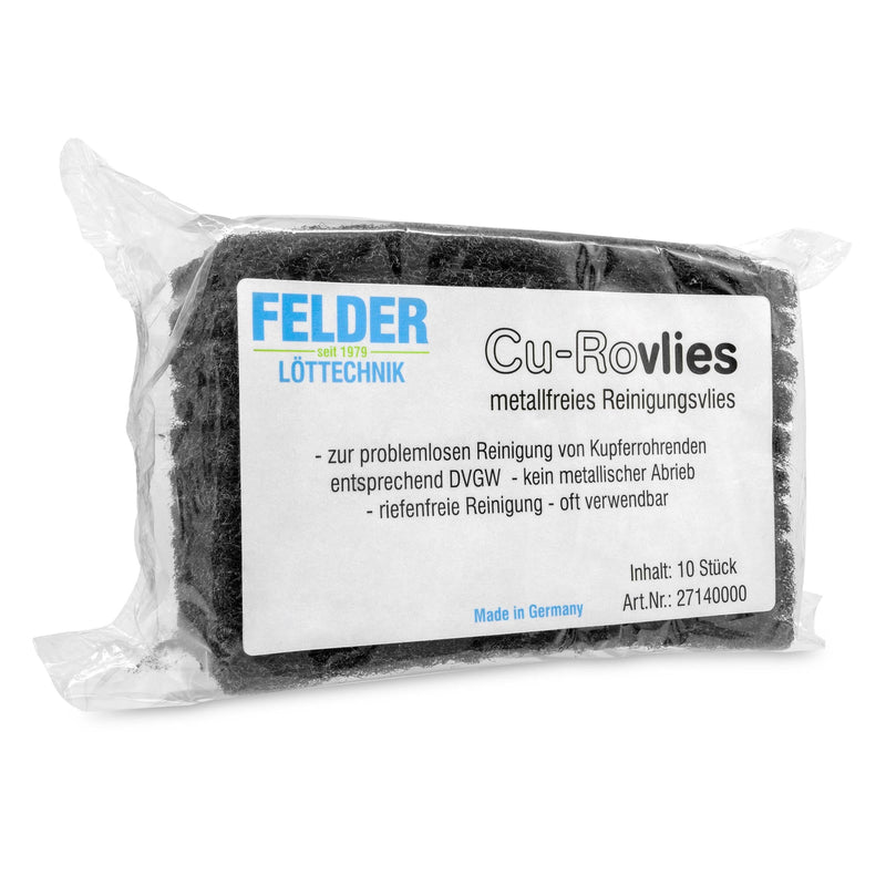 GALLUNOPTIMAL by Felder Cu-Rovlies - Metal-Free Cleaning Fleece for Oxide Removal on Soldering Points, Wet & Dry, Quick Scoring Free Cleaning - Approx. 130 x 60 x 6 mm, Pack of 10