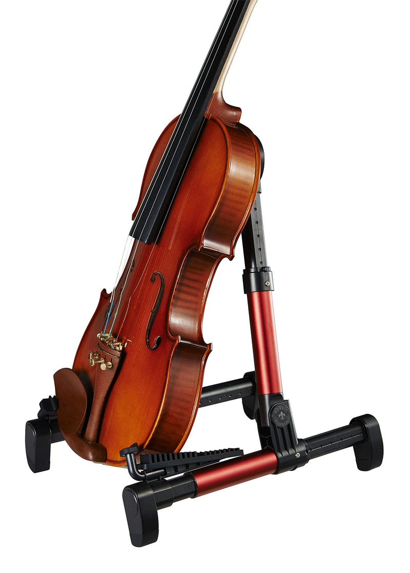 Guitar Stand for Acoustic/Electric/Classical Guitars and Violin, Ukulele, Bass, Banjo - Folding, Portable and Lightweight - for Concert & Travel Red